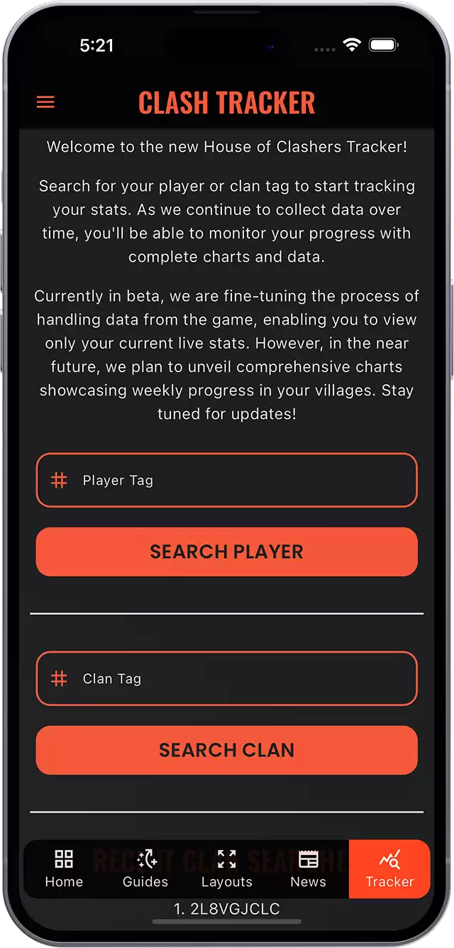 House of Clashers App: Clash Tracker